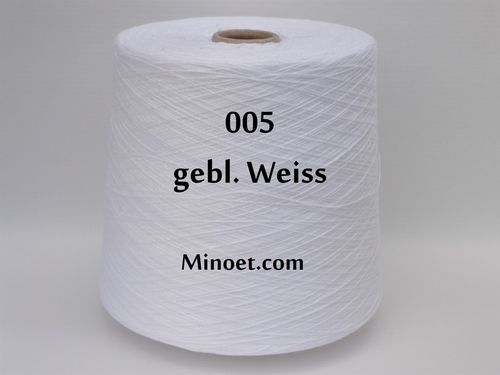 005 Gebl.Weiss Uni-200m 4fädig 50%Baumwolle-50%Polyacryl (Grundpreis 70€/kg)